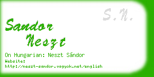 sandor neszt business card